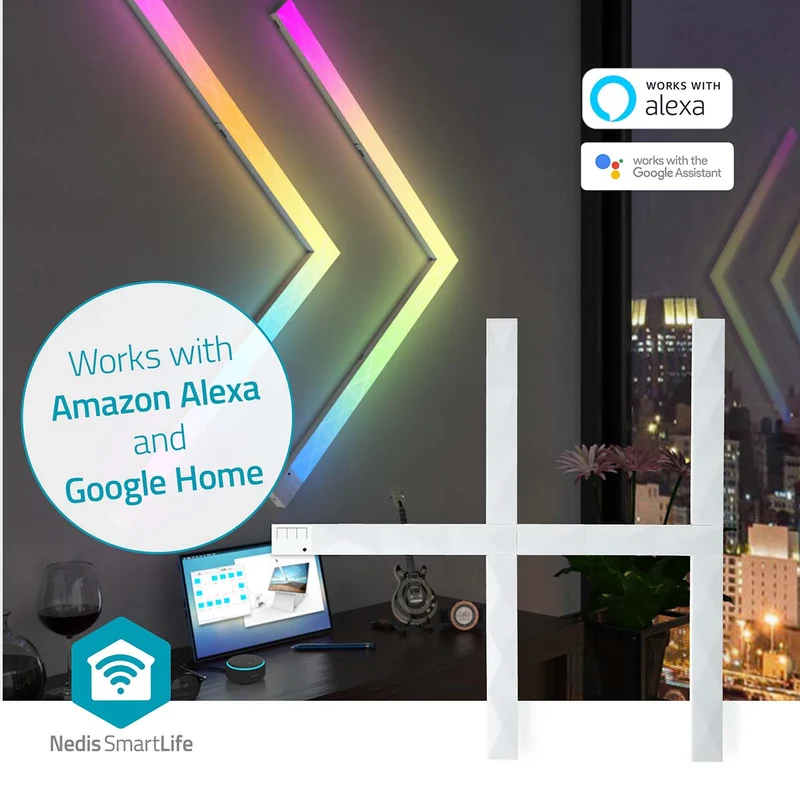 SmartLife Decoratieve Verlichting Wand Bar - Wi-Fi - RGBIC / Warm Wit