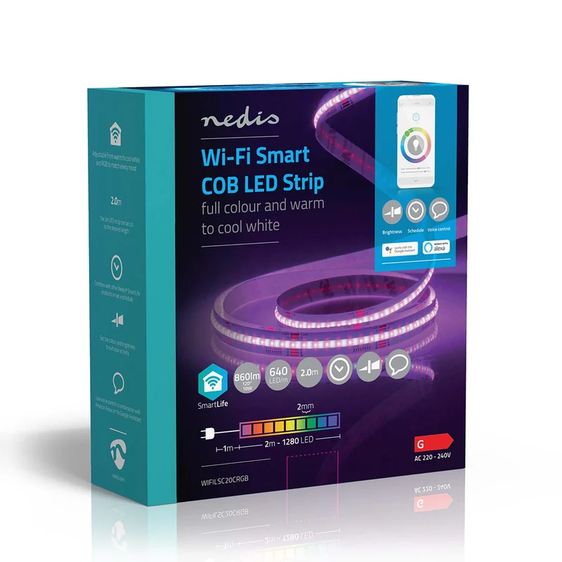 SmartLife LED Strip Wi-Fi - RGB / Warm tot Koel Wit - COB