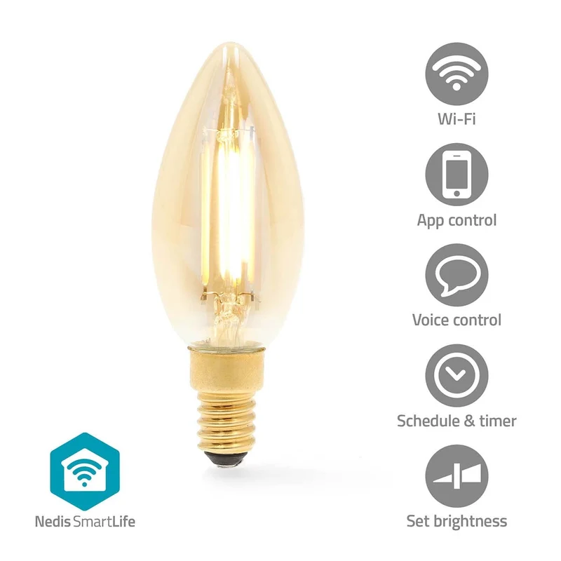 SmartLife LED Filamentlamp Wi-Fi - E14 - 470 lm