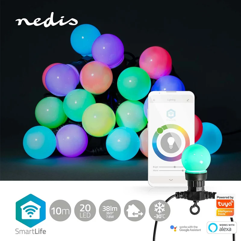 SmartLife Decoratieve Verlichting Feestverlichting - Wi-Fi - RGB / Wit
