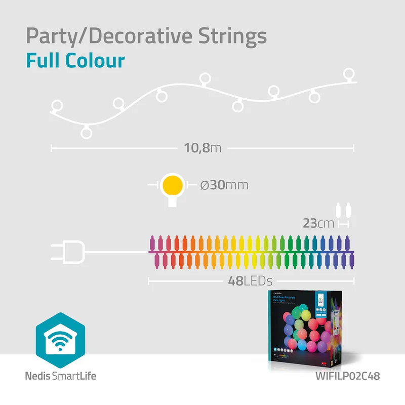 SmartLife Decoratieve Verlichting Feestverlichting - Wi-Fi - RGB
