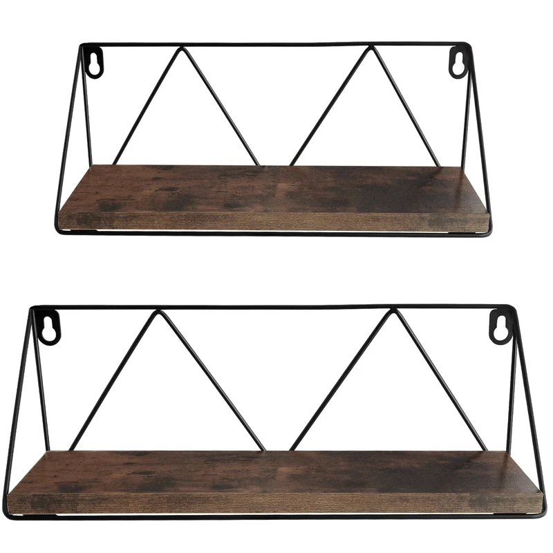 Tectake Wooden Wall Shelves, Set of 2