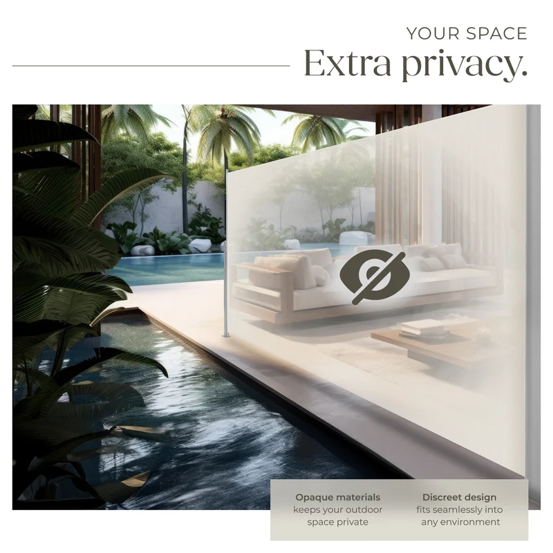 Tectake Garden Privacy Screen with Retractable Side Awning and Aluminium Casing