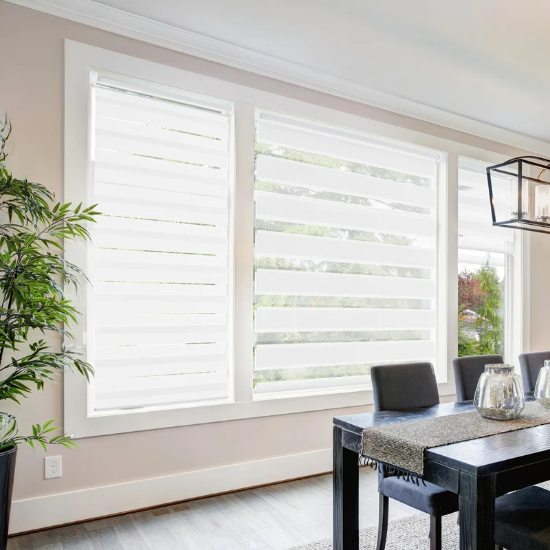 Tectake Double Roller Blind with Clamp-Fix Mounting, Adjustable Size