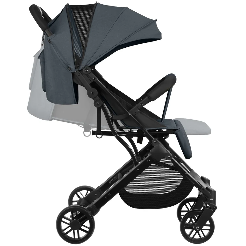 Pushchair Finn - foldable, 5-point harness, one-hand folding, easy-care fabric - anthracite