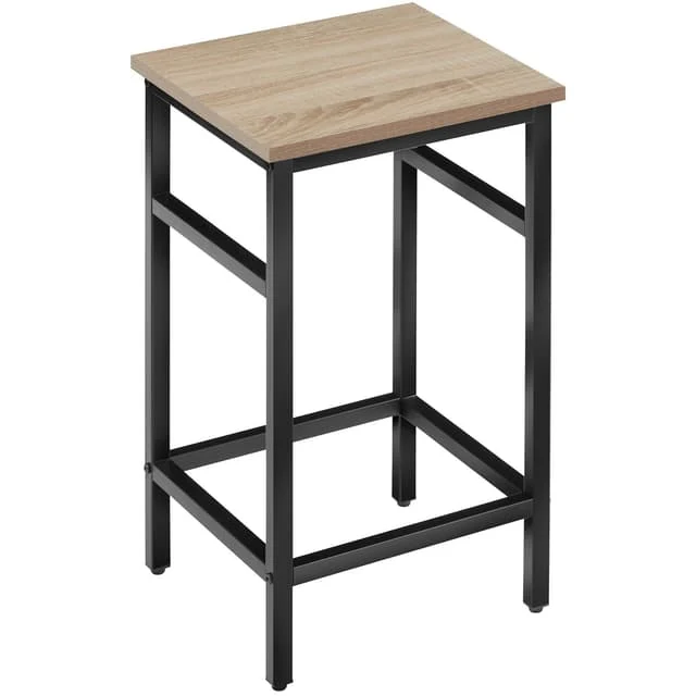 Tectake Edinburgh Bar Table with 4 Stools - Industrial Light Wood, Sonoma Oak