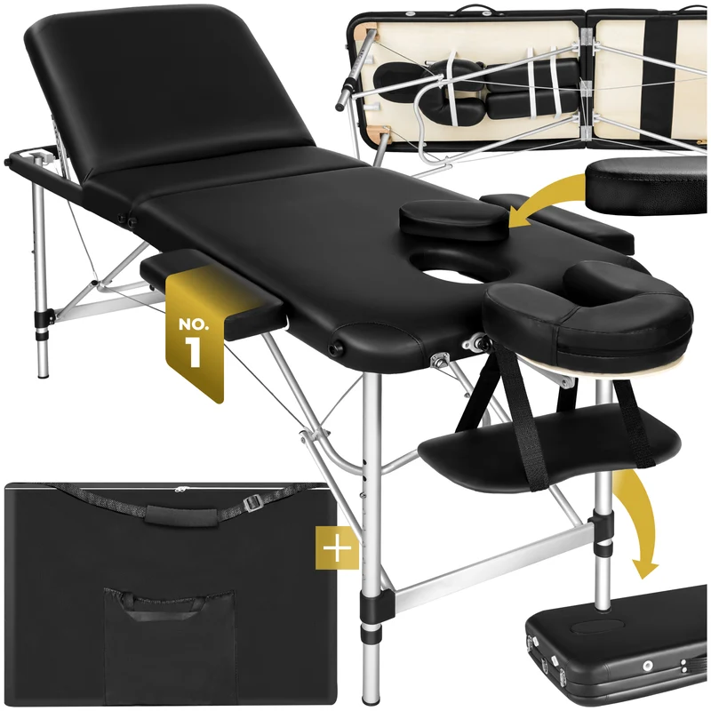 Tectake 3-Zone Massage Table with 5cm Pad and Aluminum Frame