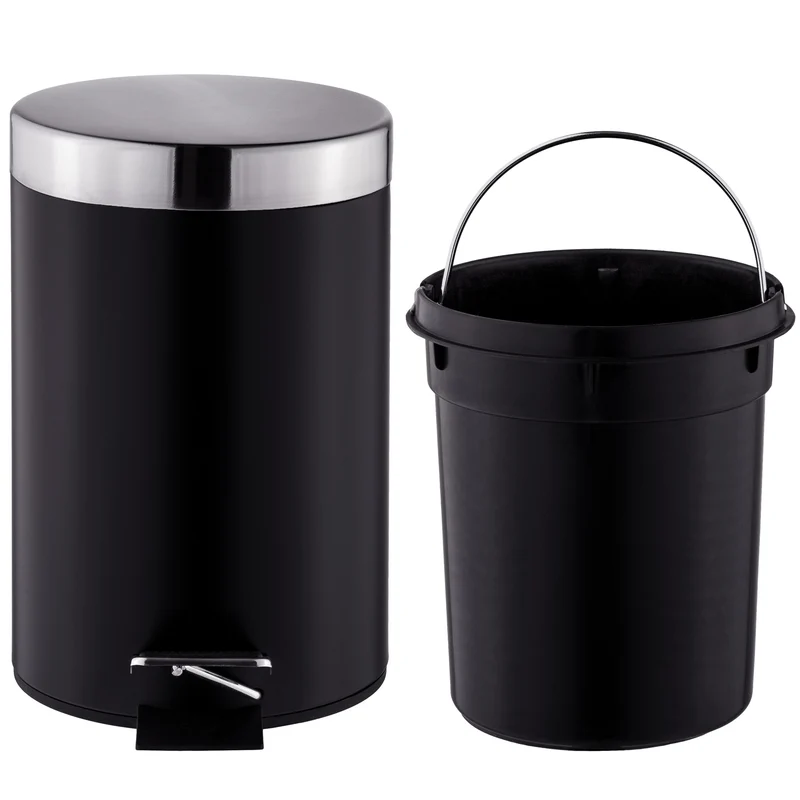 Tectake Modern Design 3-Piece Toilet Set, Black