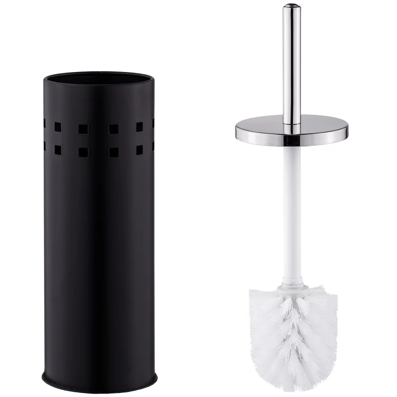 Tectake Modern Design 3-Piece Toilet Set, Black
