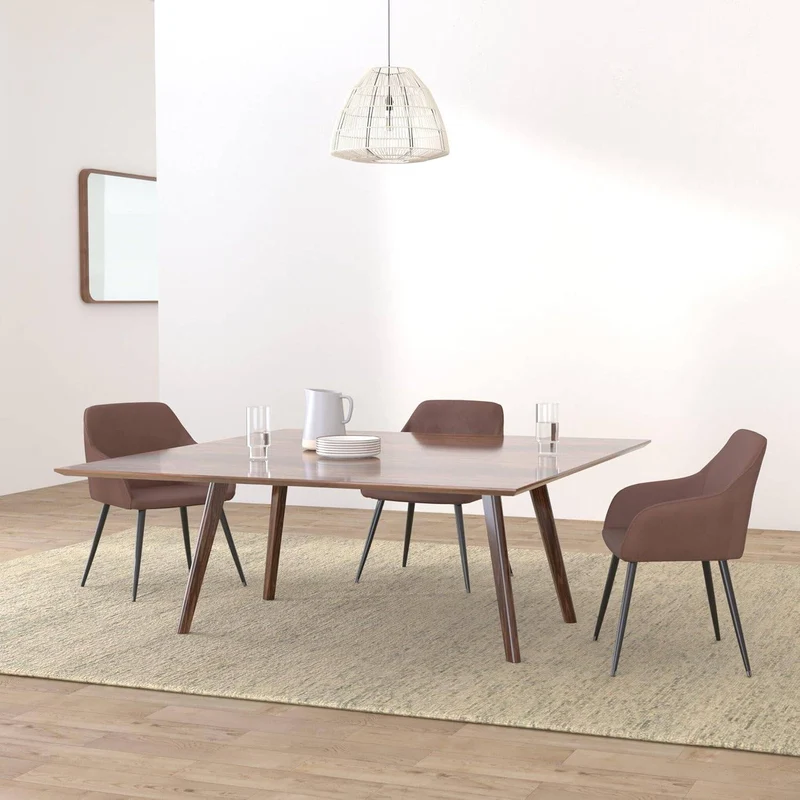 Dining Chair Marilyn, armrests, padded, velvet look, black steel legs