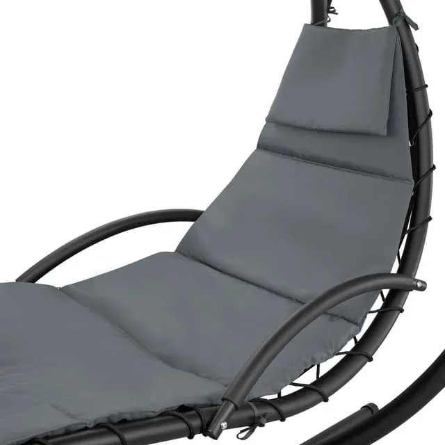 Tectake Kasia Hanging Chair with Sun Canopy, Grey