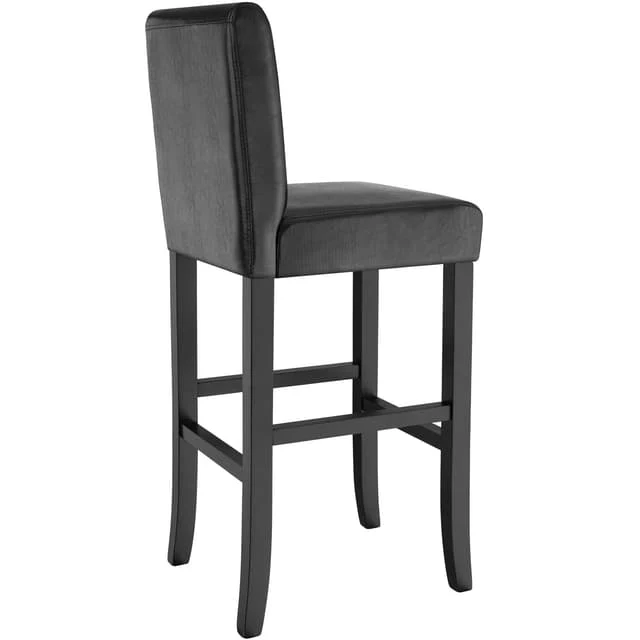Bar Stool with Faux Leather, Black
