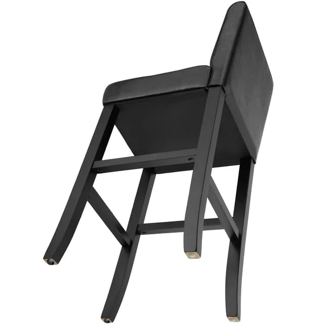 Bar Stool with Faux Leather, Black