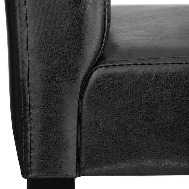 Bar Stool with Faux Leather, Black