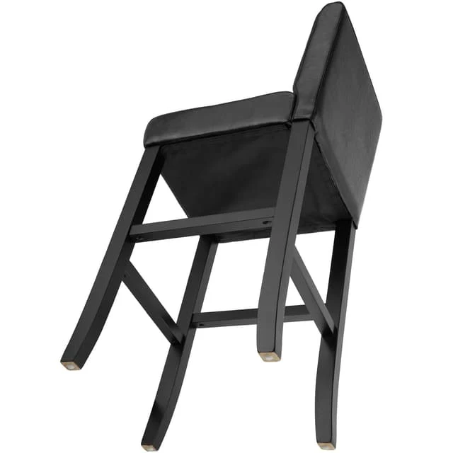 Bar Stool with Faux Leather, Black