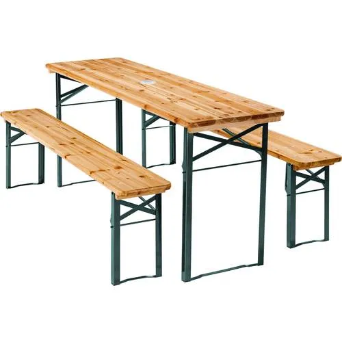 Tectake Picnic Table and Bench Set Ludwig, Brown