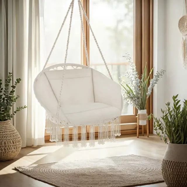 Tectake Swing Chair Grazia, Beige