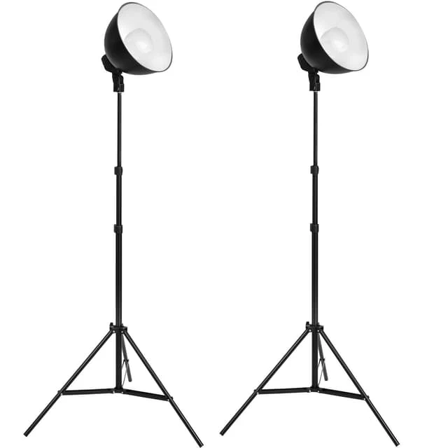 Professional Studio Lights for Digital and Analog Photography 2 pcs, Black