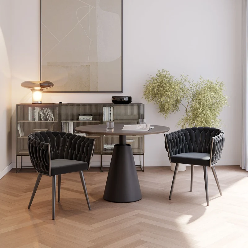 Dining Chair Astano, Padded, Velvet, Knot Design