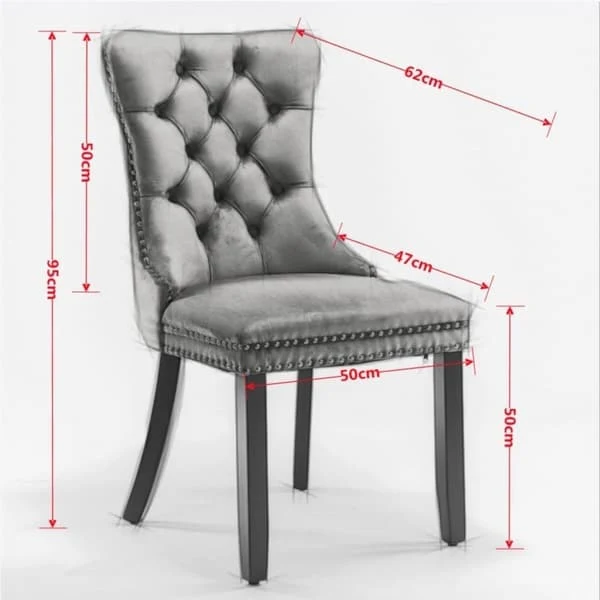 Set of 2 Dining Chairs from Nikki Collection, Beige Velvet Upholstery