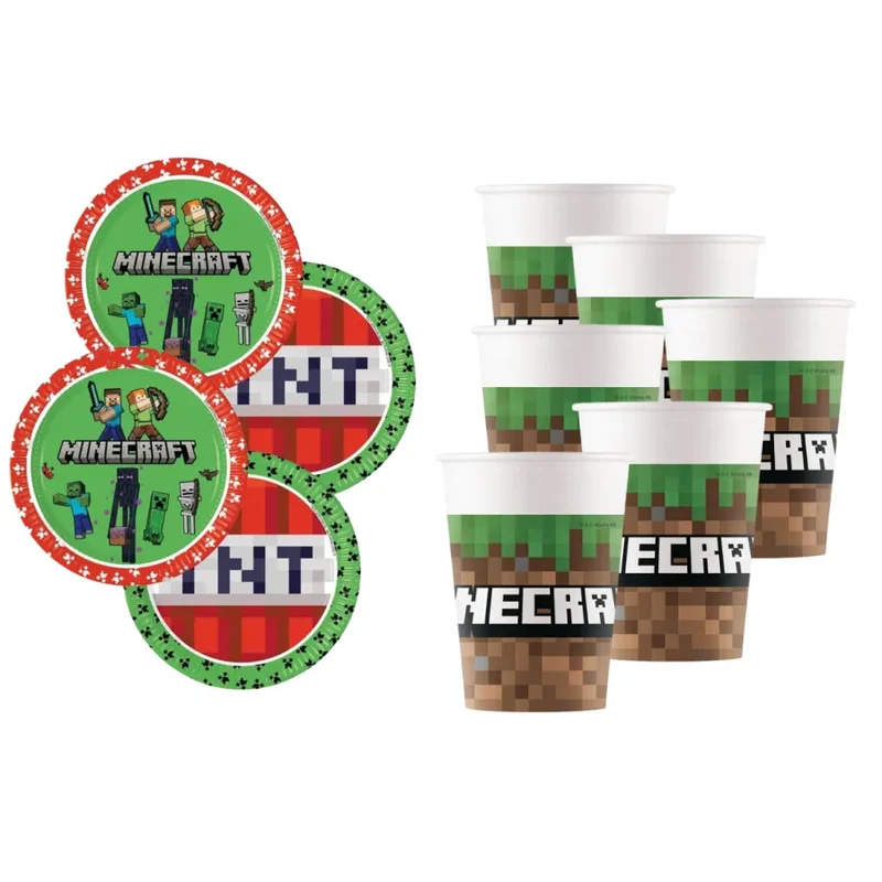 Minecraft Party Tableware Set 52 Pieces