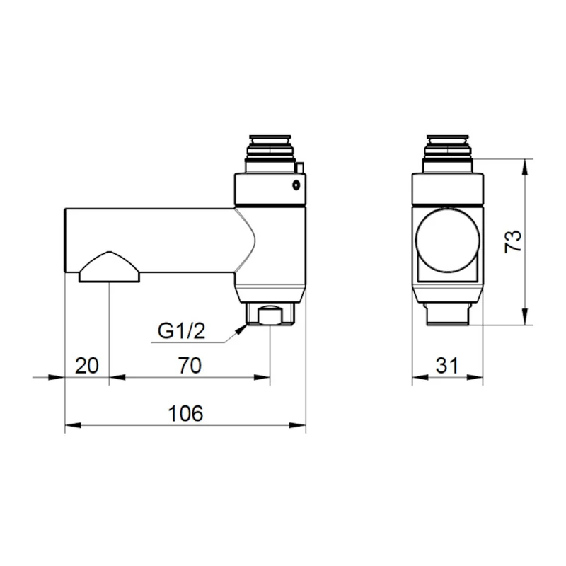 Gustavsberg GB41650247 Chrome Diverter Spout