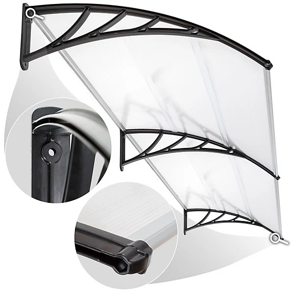 Canopy Transparent, solid front door rain shelter, 200 cm transparent