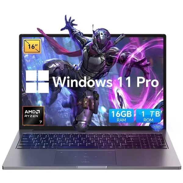 Blackview GamiBook 8 Gaming Laptop, 16" FHD+, 32GB RAM, 1TB SSD, AMD Ryzen 7 7435HS, Windows 11 Pro