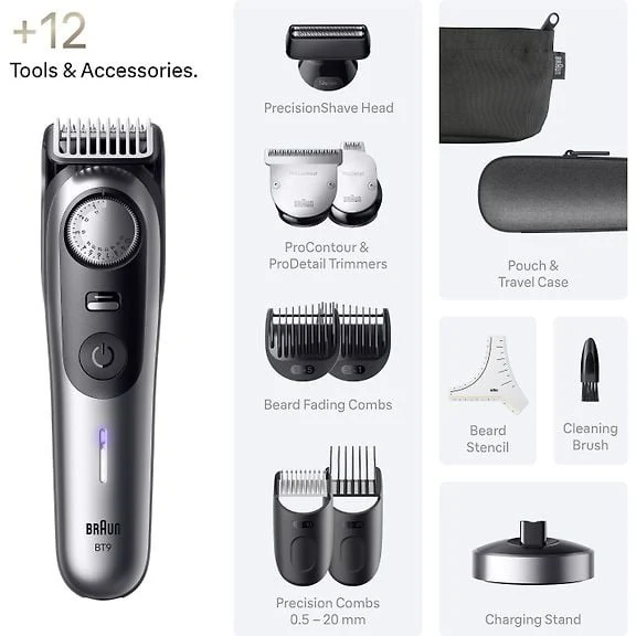Braun Series 9 Beard Trimmer, BT9560, Chrome
