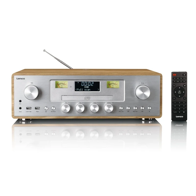 Lenco DAR-281WDSI Stereo Set, Wood Silver