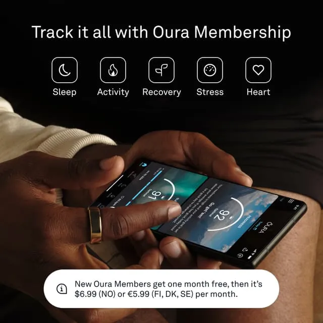 Oura Ring Gen3 Heritage Smart Ring size 7, Black