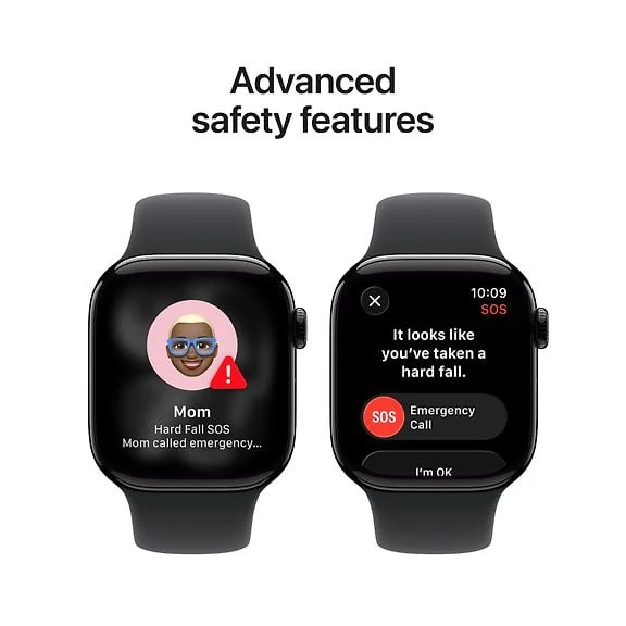 Apple Watch Series 11 (GPS, 42mm) Black Alum Case and Black Sport Band, S/M