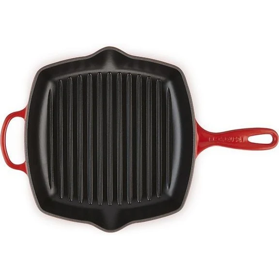 Le Creuset Signature Square Cast Iron Grill Pan, 26 cm, Cerise