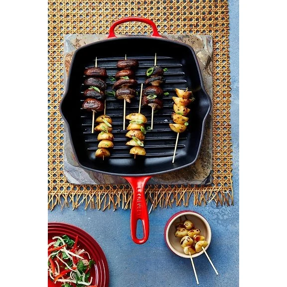 Le Creuset Signature Square Cast Iron Grill Pan, 26 cm, Cerise