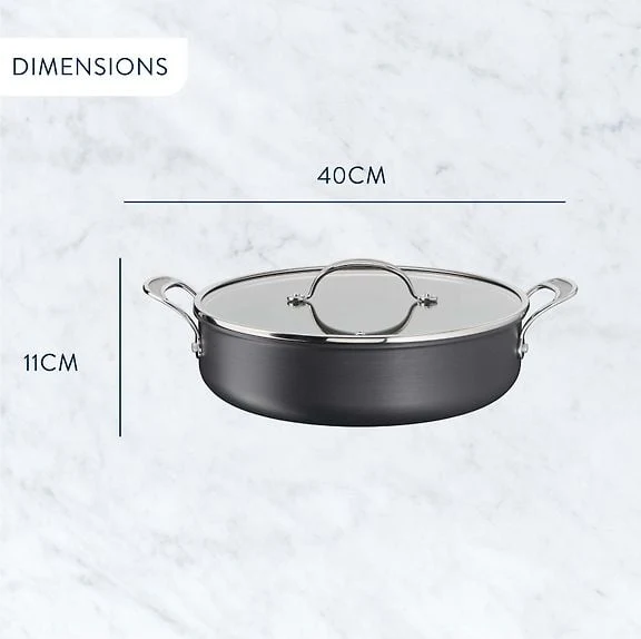 Tefal Jamie Oliver Cook's Classics HA Sauté Pan with Glass Lid 30 cm/5.4 L, Black