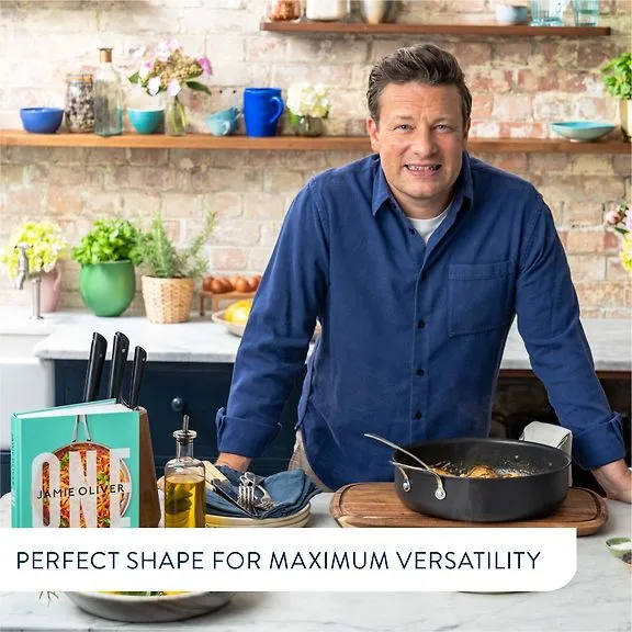 Tefal Jamie Oliver Cook's Classics HA Sauté Pan with Glass Lid 30 cm/5.4 L, Black