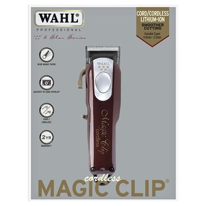 Wahl Magic Clip Cordless Hair Clipper, Red