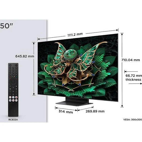 TCL 50" C7K – 4K QD Mini-LED Google TV