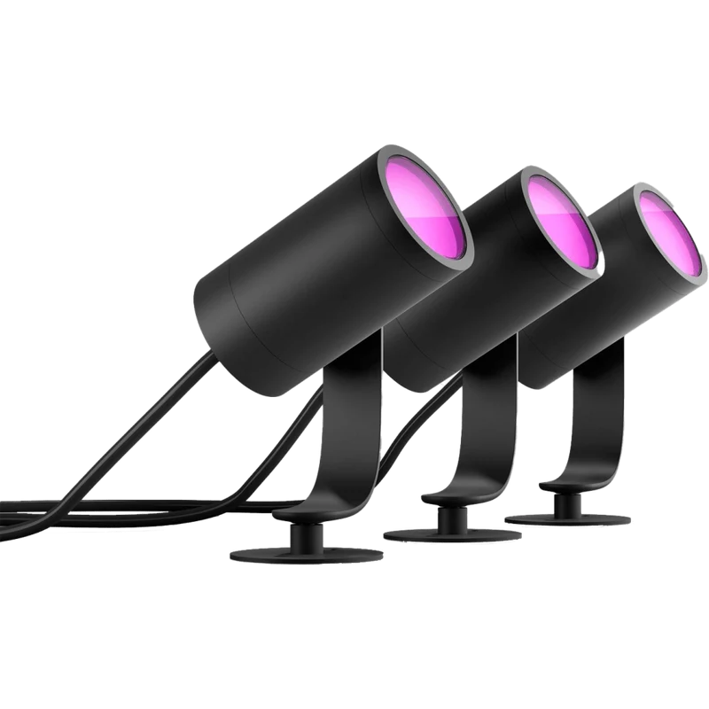Philips Hue Lily White & Color Ambiance Outdoor spotlight, 3 pcs