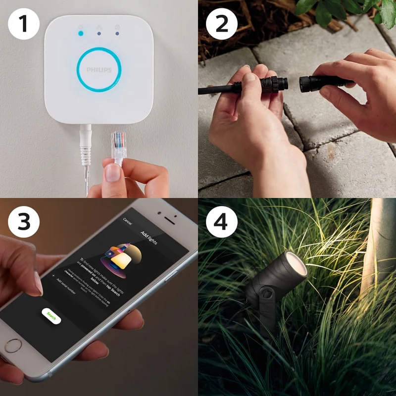 Philips Hue Lily White & Color Ambiance Outdoor spotlight, 3 pcs