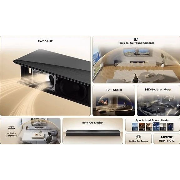 TCL Q65H 5.1 Dolby Atmos Soundbar Sound System