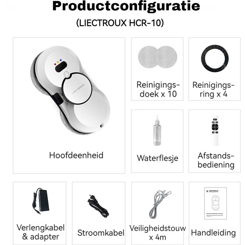 Liectroux HCR-10 Intelligent Autonomous Window Cleaning Robot, White