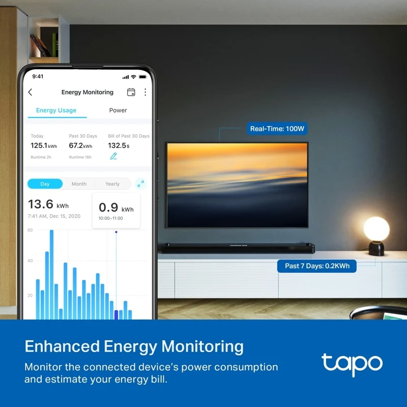 TP-Link Tapo P115 Mini Smart Wi-Fi Socket Energy Monitor (4-pack)