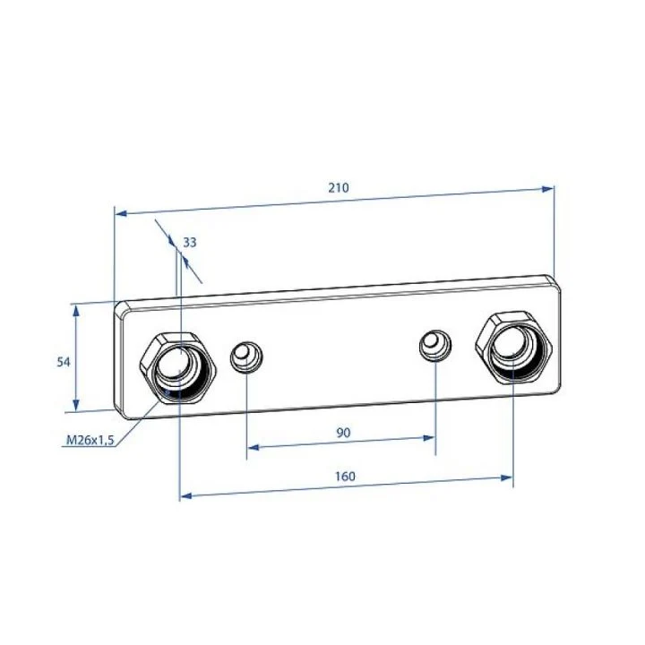 Trio Mixer Bracket 160 c/c D-L Matte Black, 15 PEX