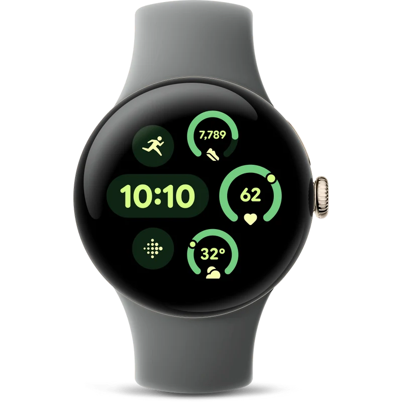 Google Pixel Watch 3 LTE Smartwatch, 41 mm, Champagne Gold / Hazel