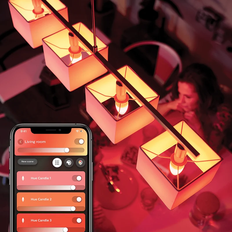 Philips Hue White & Color Ambiance E14 Smart Bulb, 2-pack