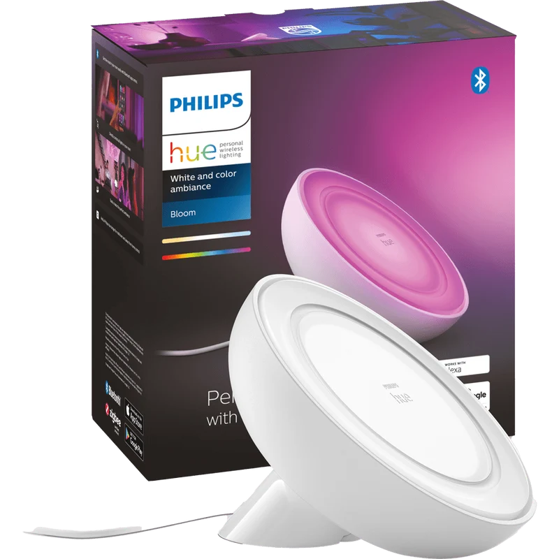 Philips Hue White and colour ambience Bloom table lamp, White