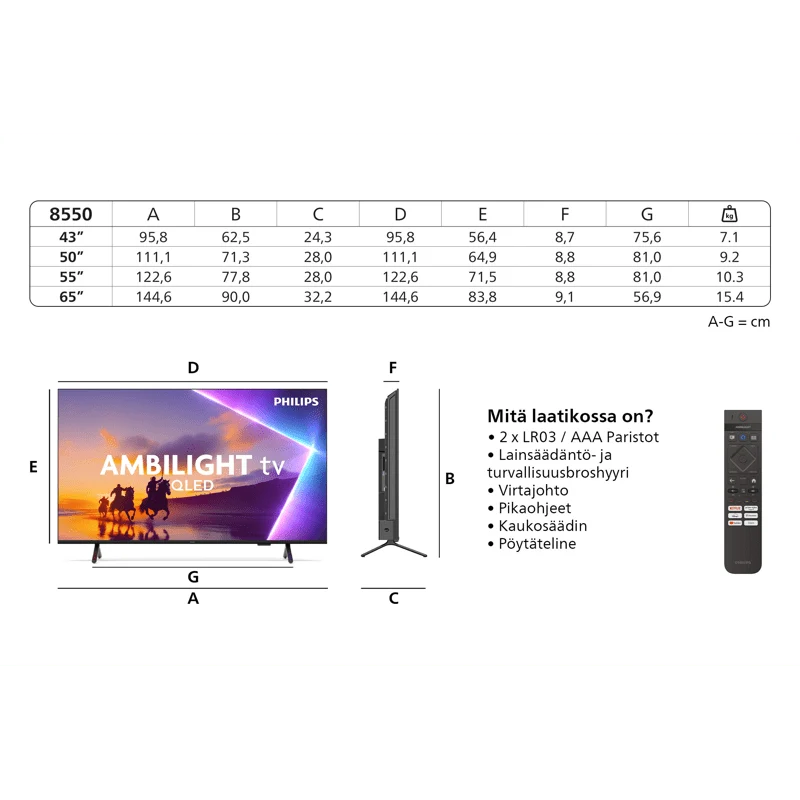Philips 65" 4K QLED Ambilight TV (2025)