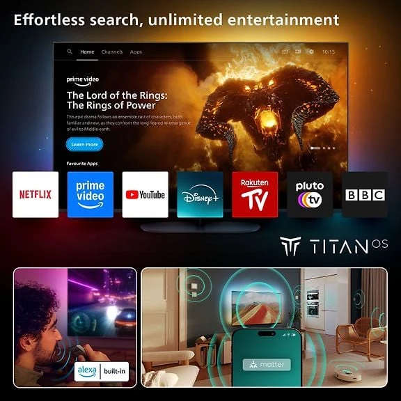 Philips 65" PUS8600 – 4K QLED Ambilight TV