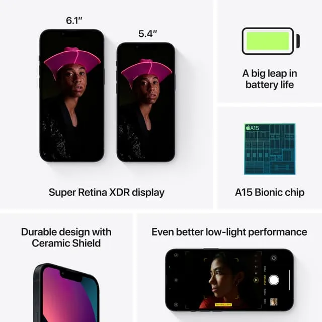 iPhone 13 mini 5G Smartphone 128GB, Midnight